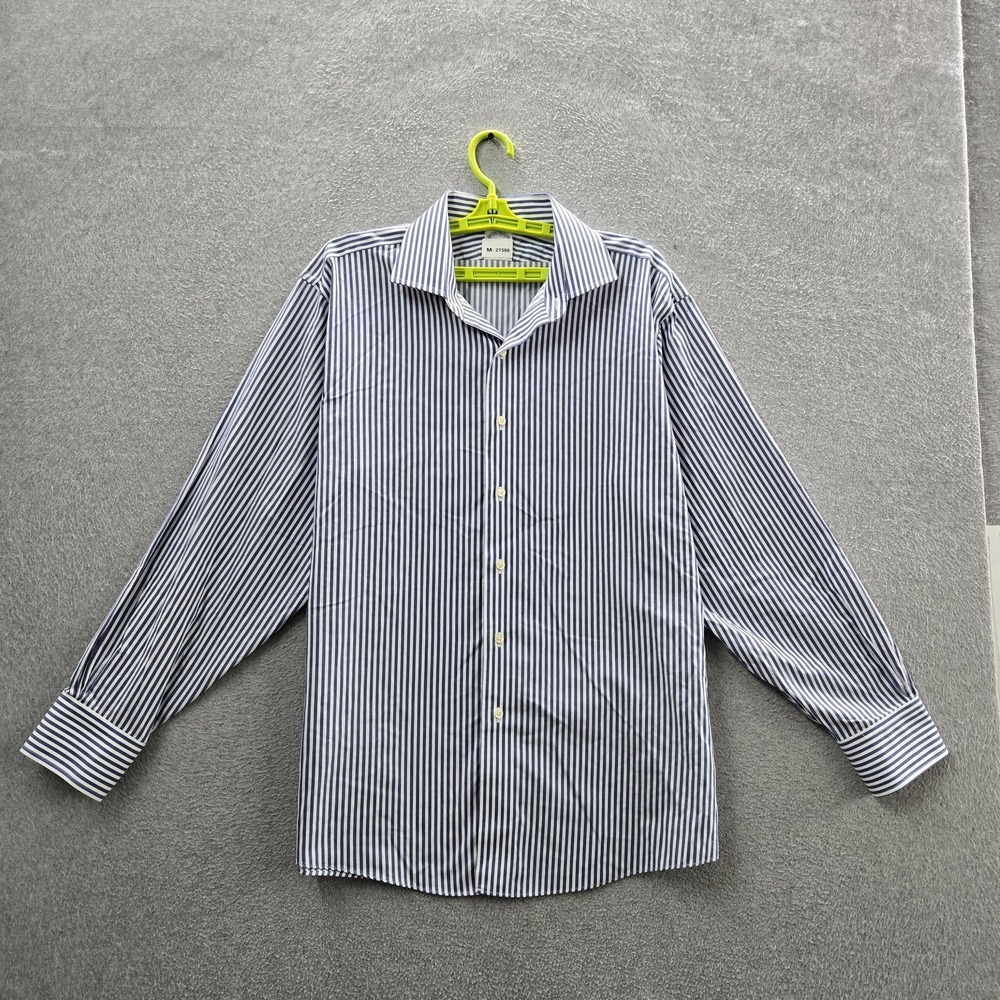 Brooks Brothers Men Button Up Shirt 17-4/5 Blue OCBD Oxford Striped Regent